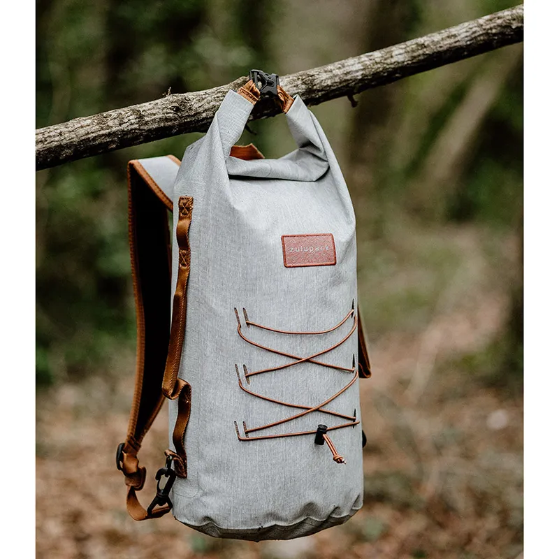 ZULUPACK Mountaineering Bag Outdoor Bag TPU Material 20L Cation Gray & Camel Unisex-2