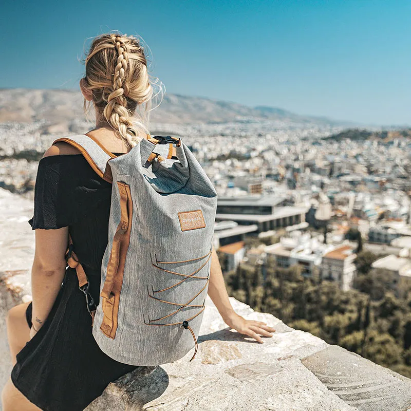 ZULUPACK Mountaineering Bag Outdoor Bag TPU Material 20L Cation Gray & Camel Unisex-4