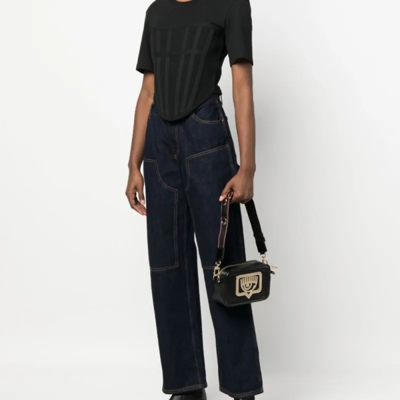CHIARA FERRAGNI Logo Plaque Zipped Shoulder Bag-4