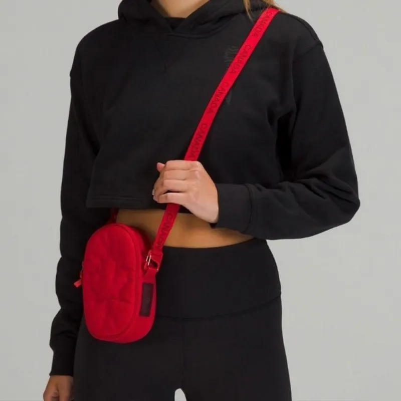 Lululemon Polyester Shoulder Bag, Crossbody Bag Regular Unisex Red-3