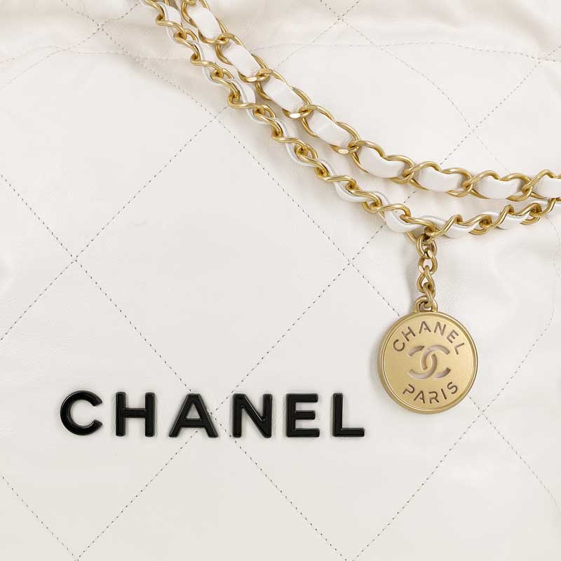シャネル CHANEL シュシュ リボン シルク ブラック/オフホワイト