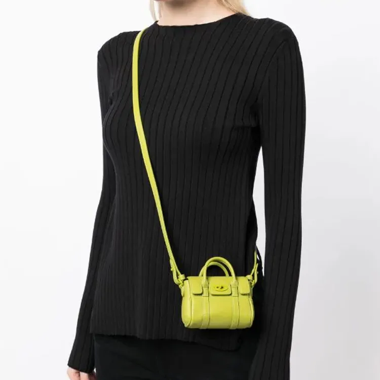 Mulberry Bayswater Grained Calfskin Shoulder Bag Crossbody Bag Handbag Extra Mini Women's Moss Green-3