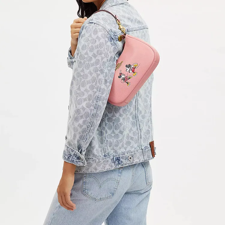 COACH Teri Cow Leather Shoulder Bag Crossbody Bag Women's Pink-4