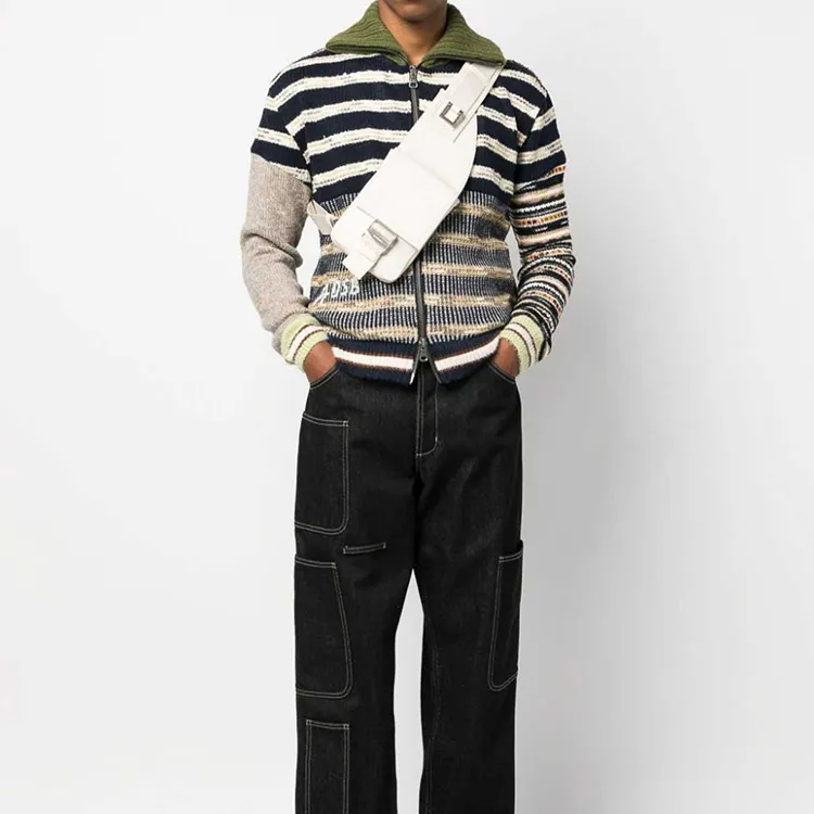 Jacquemus Cotton With Cow Leather Shoulder Bags Sling Bags Men's White-4