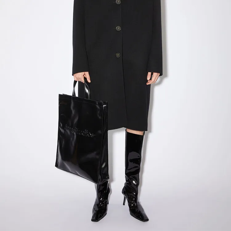 Acne Studios Polyurethane Tote Bag Shopping Bag Handbag Women's Black-4