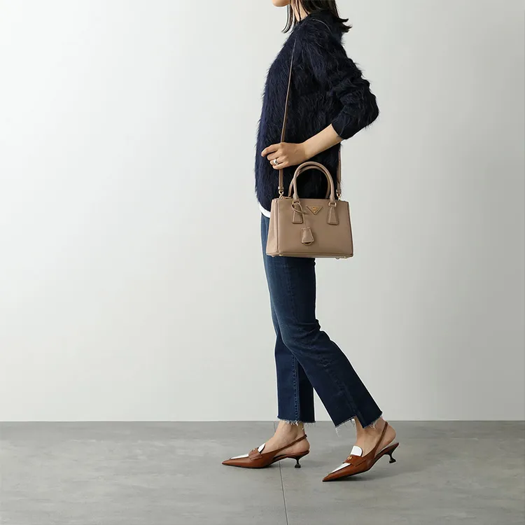 PRADA Galleria Killer Bag Calfskin Shoulder Bag Crossbody Bag Handbag Women's Brown-3