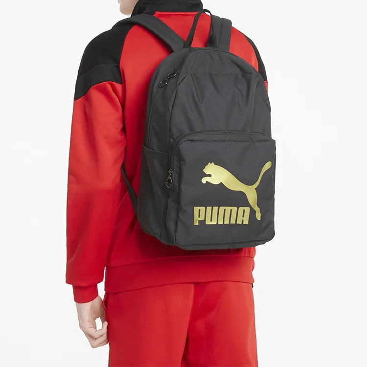 PUMA Originals Urban Fabric Backpack Regular Unisex Black/Gold-2
