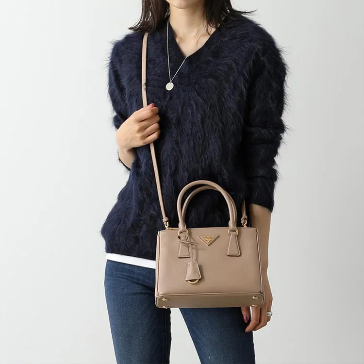 PRADA Galleria Killer Bag Calfskin Shoulder Bag Crossbody Bag Handbag Women's Brown-4
