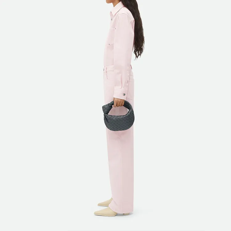 Bottega Veneta JODIE Cow Leather Dumpling Bag Clutch Regular Women's Gray-5