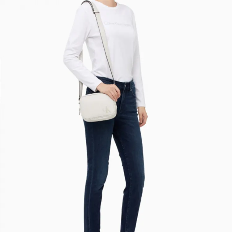 CALVIN KLEIN Polyurethane Camera Bag Shoulder Bag Crossbody Bag Women's Ivory-4