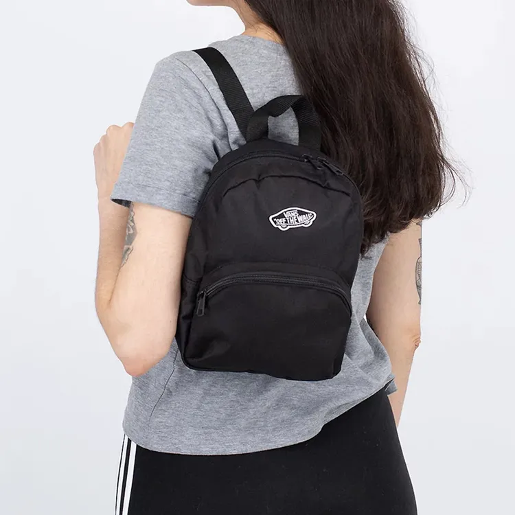 Vans Nylon Fabric Backpack Small Size Unisex Black-1