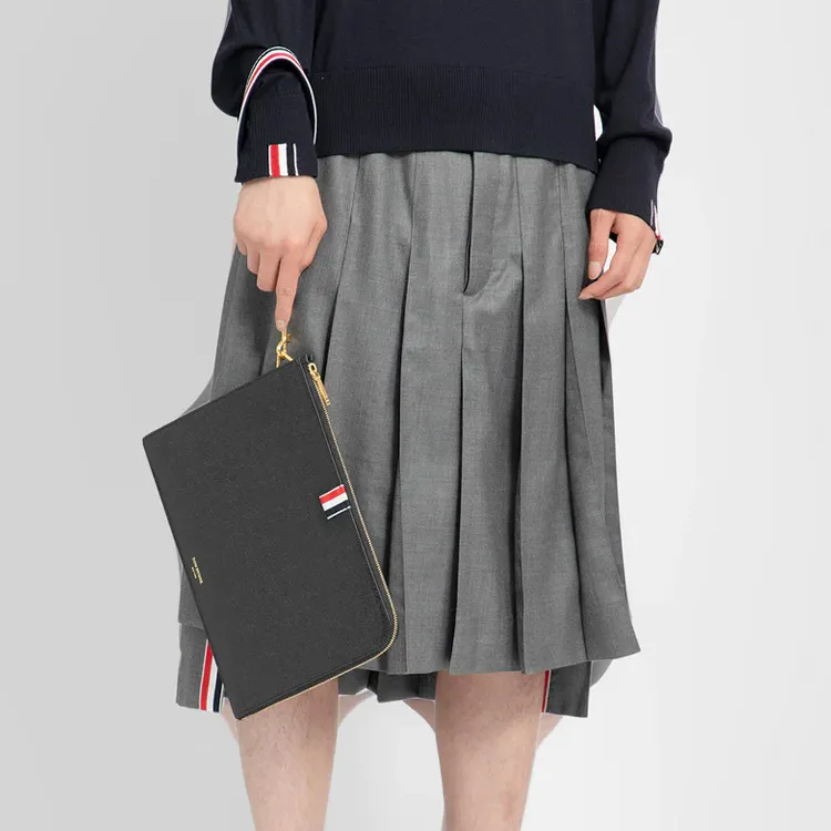 THOM BROWNE Rwb Striped Medium Clutch Bag-4