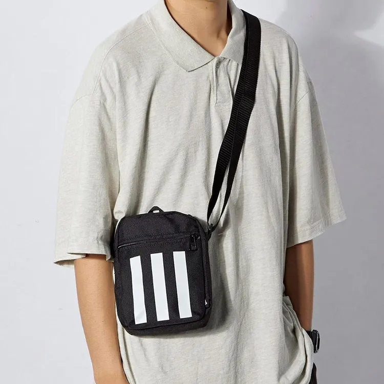 Adidas Polyester Small Square Bag, Crossbody Bag, Shoulder Bag Unisex Black White-4