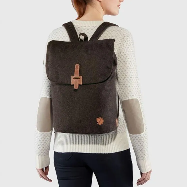 Fjallraven Wool Leather Backpack Unisex Gray-1