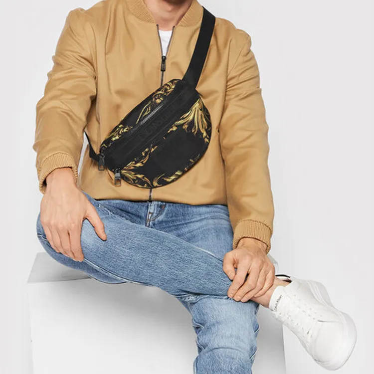 VERSACE JEANS COUTURE Fabric Fanny Pack Men's Black-4