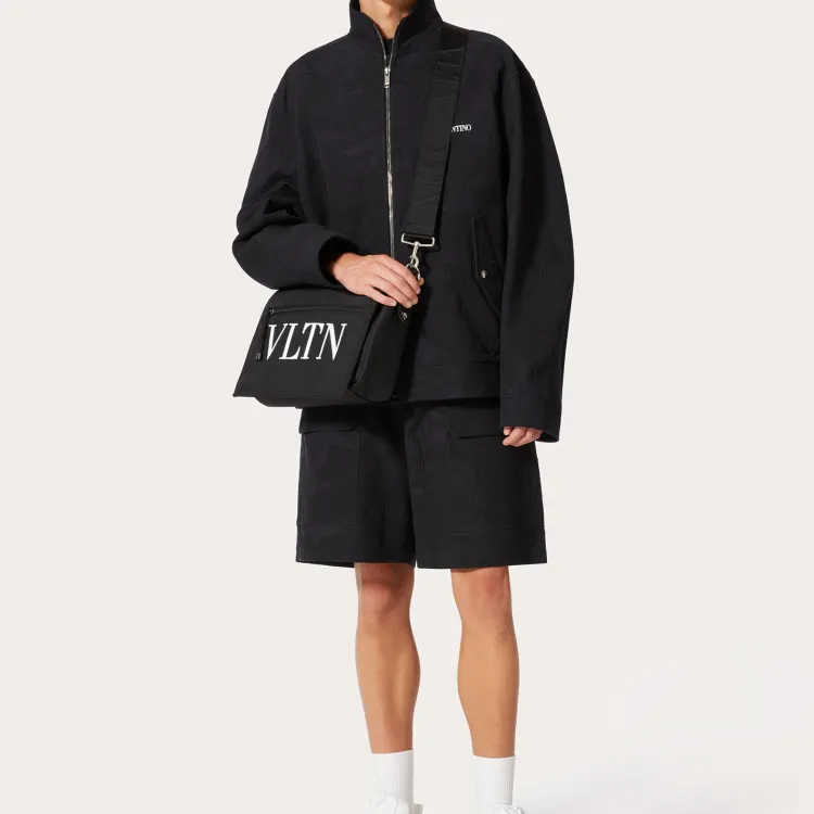 Valentino VLTN Nylon Shoulder Bag Crossbody Bag Men's Black-4