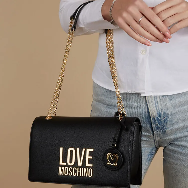 LOVE MOSCHINO Artificial Leather Crossbody Bag Shoulder Bag Women's Black-4