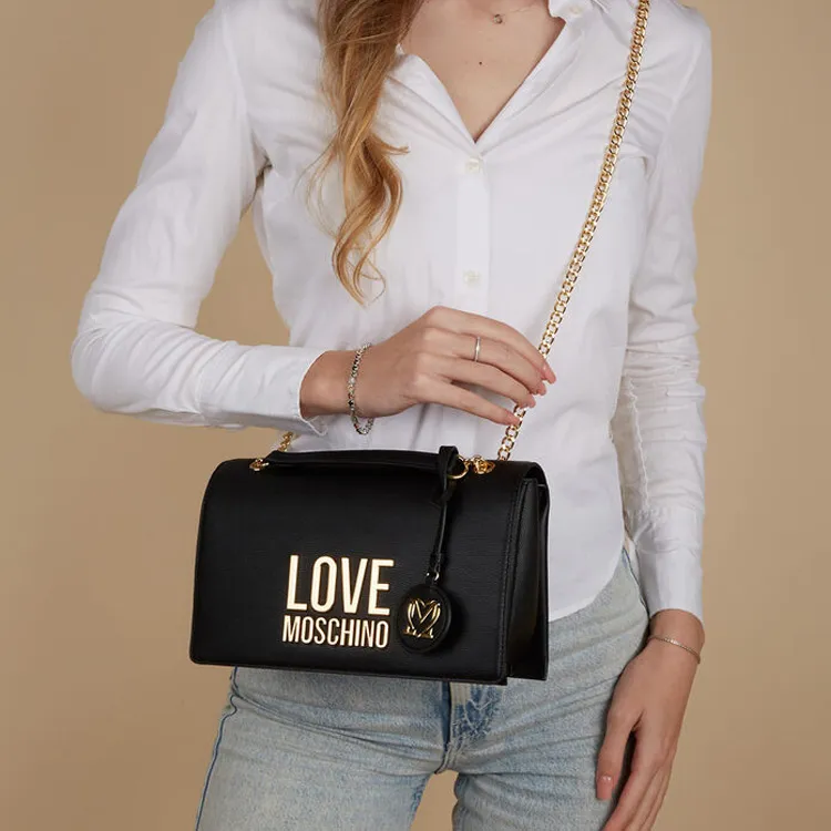 LOVE MOSCHINO Artificial Leather Crossbody Bag Shoulder Bag Women's Black-3