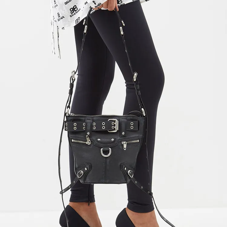 Balenciaga Cow Leather Bucket Bag, Shoulder Bag, Crossbody Bag Extra Small Women's Black-4