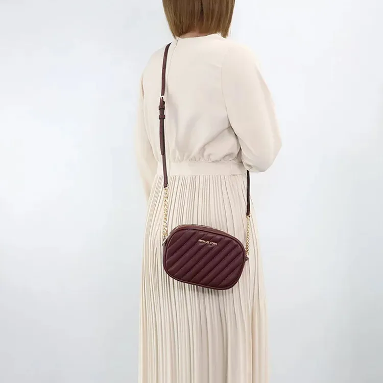 MICHAEL KORS Rose Polyurethane Camera Bag Shoulder Bag Crossbody Bag Small Size Women's Burgundy-4