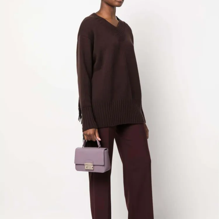Furla Metropolis Collection Calfskin Shoulder Bag, Crossbody Bag, Handbag Mini Women's Purple-5