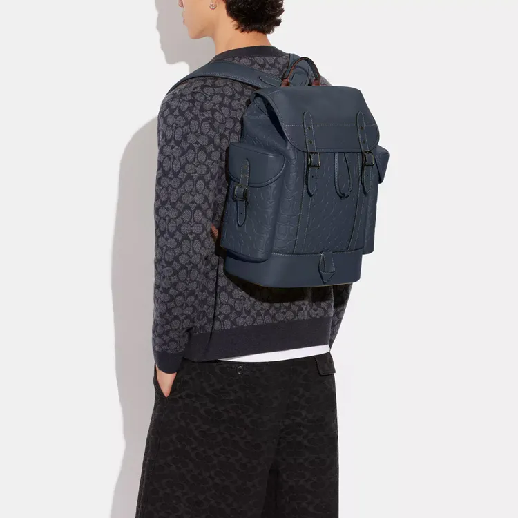COACH Hitch Cow Leather Backpack Tubas Women's Denim-3