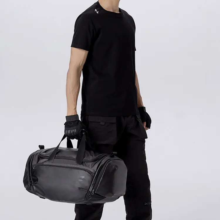 TAJEZZO PVC Travel Bag Large Size Unisex Black-4