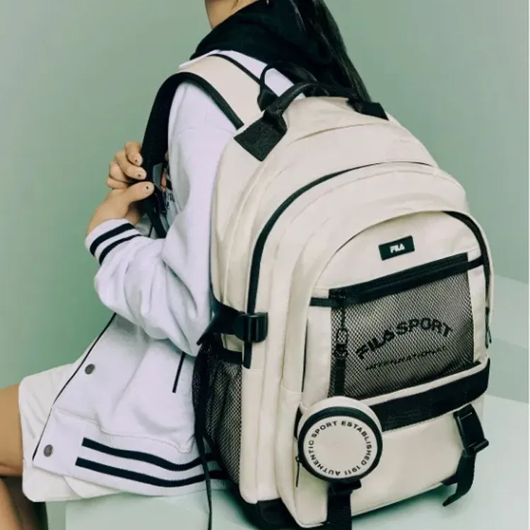 FILA Polyester Backpack Regular Unisex Cream-3