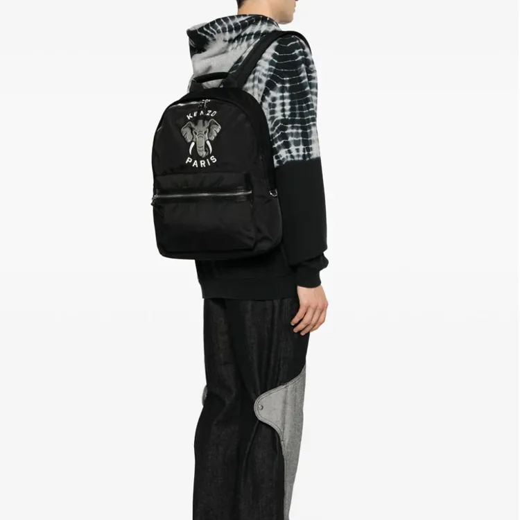 KENZO Logo Embroidered Zip Up Backpack-4