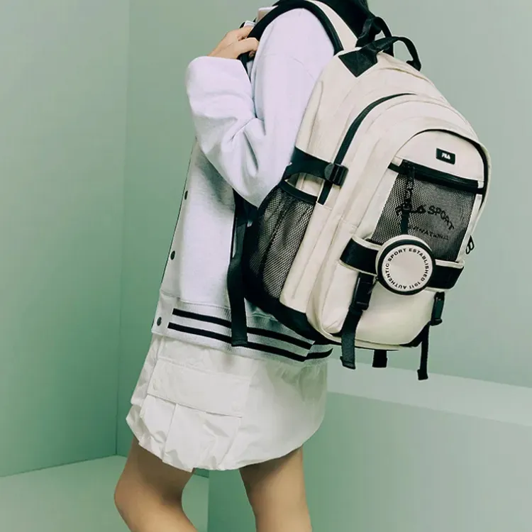 FILA Polyester Backpack Regular Unisex Cream-4