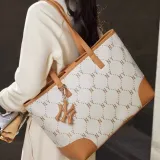 MLB Polyester Tote Bag Shopping Bag Handbag Shoulder Bag Regular Unisex Cream