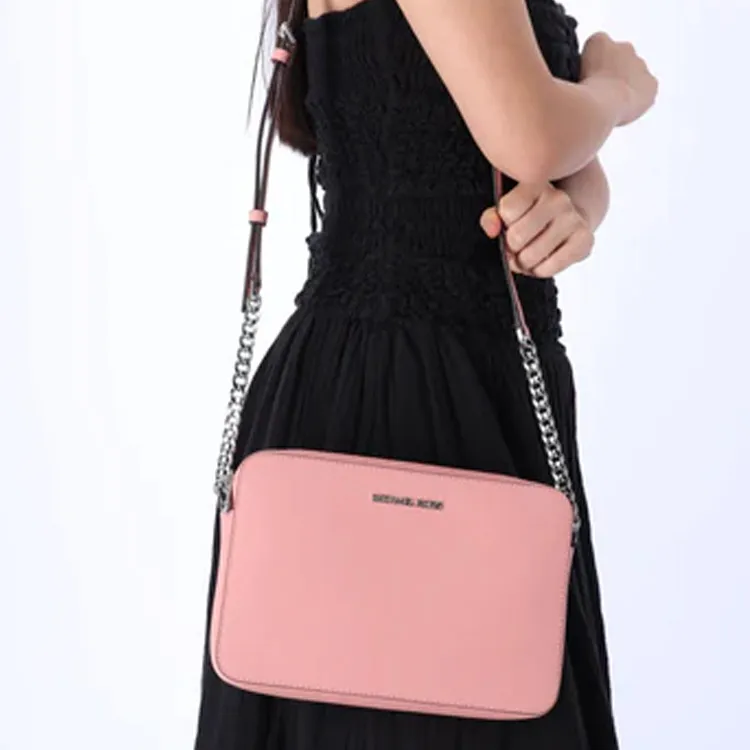MICHAEL KORS Leather Shoulder Bag Crossbody Bag Large Size Women's Pink-3