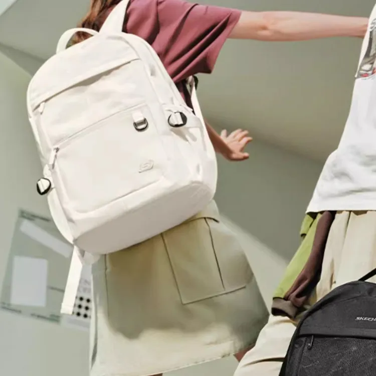 Skechers Fabric Backpack Large Size Unisex Tofu White-3