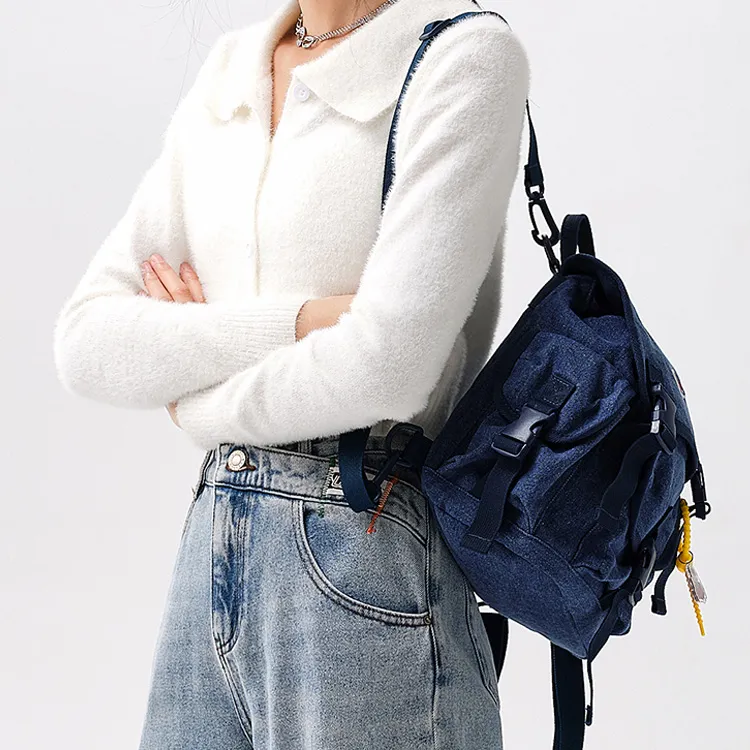 SEM/R Nylon Backpack Trumpets Women's Ecru 10301 Denim Blue 80300-4