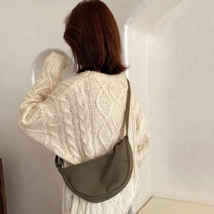 Boniu Nylon Dumpling Bag Shoulder Bag Crossbody Bag Small Size Women's Black-10