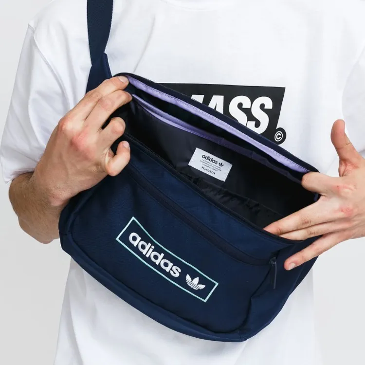 Adidas Originals Polyester Fanny Pack Unisex Navy Blue-3