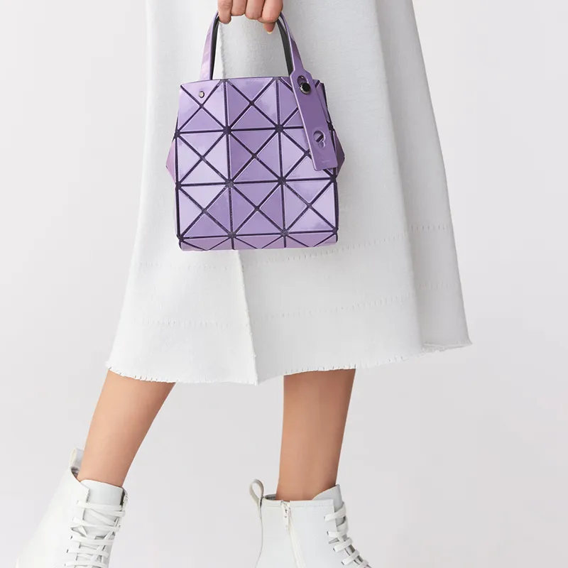 ISSEY MIYAKE CARAT Nylon Tote Bag Shopping Bag Handbags Women's Purple-5