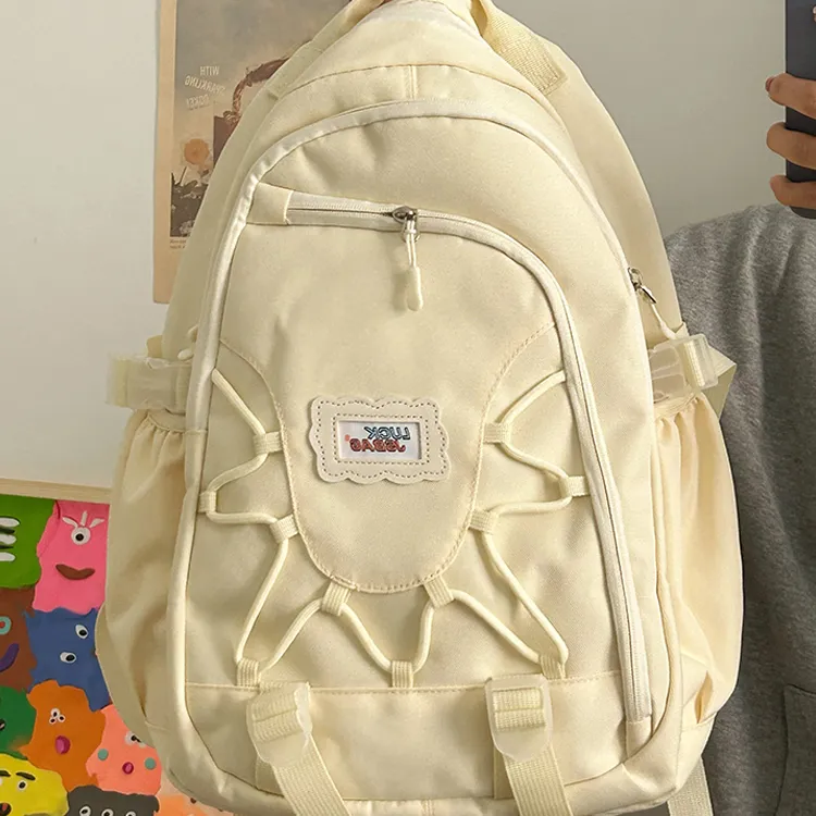 Rainbow Girl Nylon Backpack Regular Women's Red With Charm/White With Charm/Pink With Charm/Blue With Charm-5