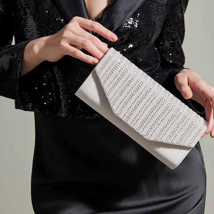 RiotLILY Fabric Clutch Women's White-4