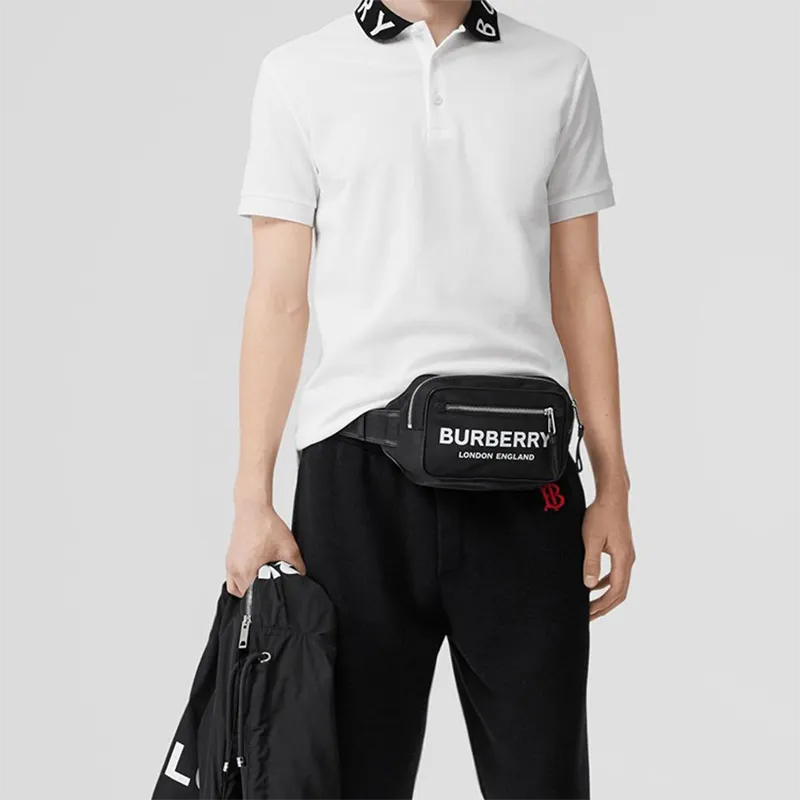 Burberry Nylon Shoulder Bag Crossbody Bag Fanny Pack Men's Black-5