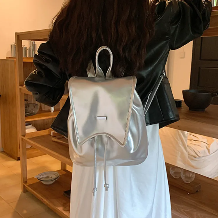 SUPERCUTE PU Backpack Regular Women's Ecru/Silver/Black/Pink-8