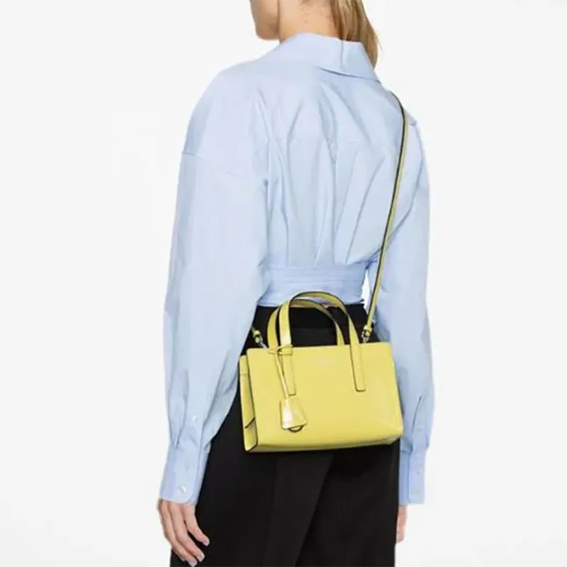 PRADA Leather Shoulder Bag, Crossbody Bag, Handbag Mini Women's Yellow-5