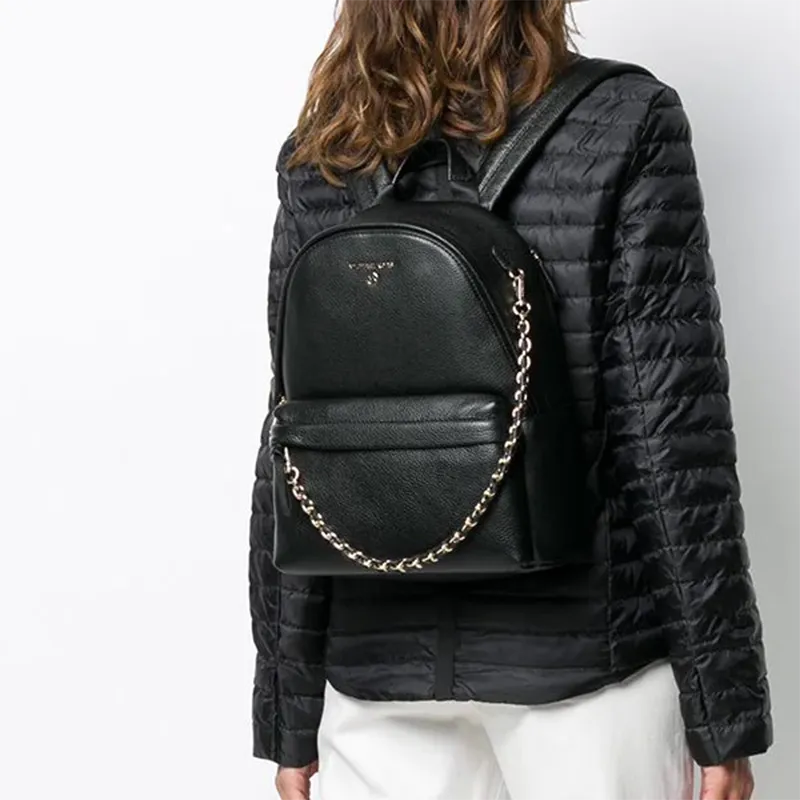 MICHAEL KORS Leather Backpack Medium Size Women's Black-3