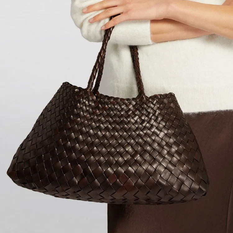 Dragon Diffusion Calfskin Tote Bag, Shopping Bag, Shoulder Bag, Handbag Trumpets Women's Dark Brown-2