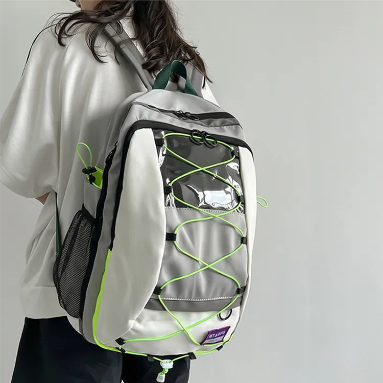 KAKAXI Nylon Backpack Laptop Bag Backpack Regular Unisex Saffron/Neon Green/Blue/Purple-2
