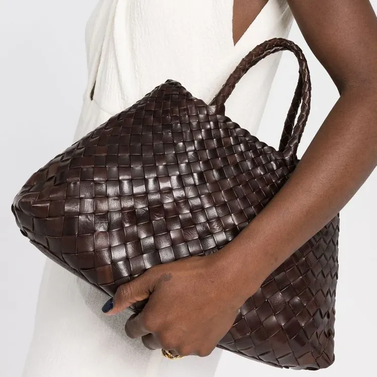 Dragon Diffusion Calfskin Tote Bag, Shopping Bag, Shoulder Bag, Handbag Trumpets Women's Dark Brown-3
