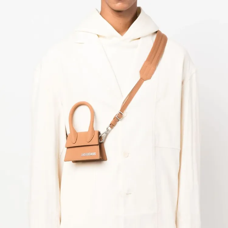Jacquemus Cow Leather Shoulder Bag Crossbody Bag Handbag Mini Men's Light Umber-4