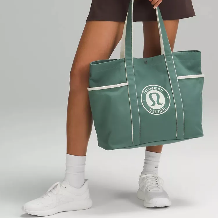 Lululemon Canvas Canvas Bag Handbag One Shoulder Handbag Unisex Forest Green-3