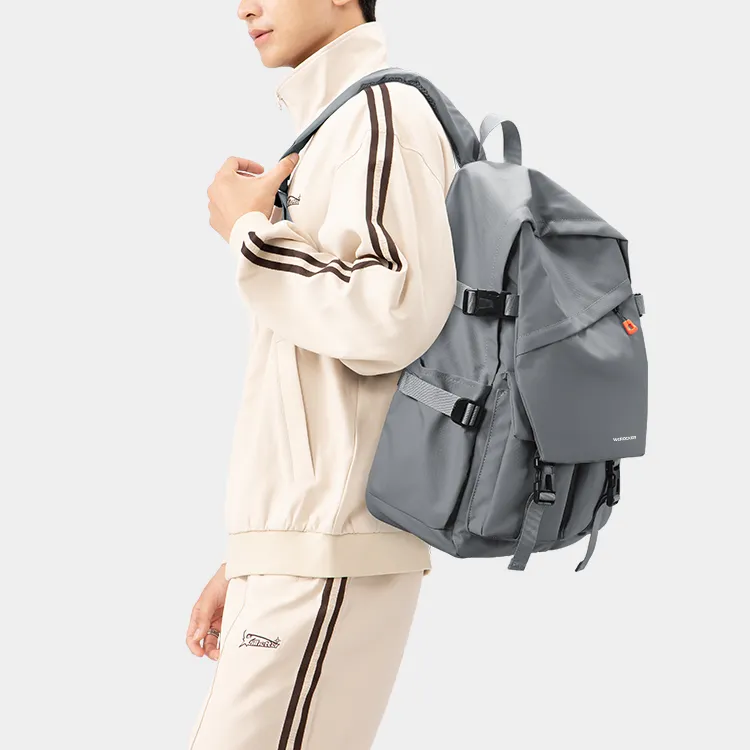 Werocker Fabric Backpack Regular Unisex Gray-Membrana Dermalis-4