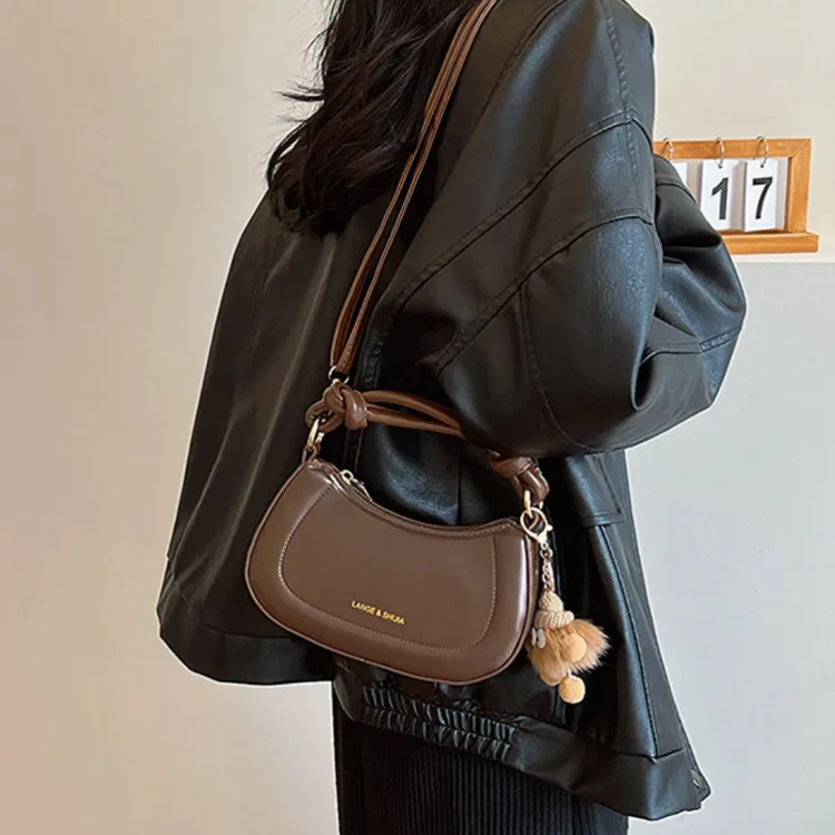 Boniu PU Saddle Bag Shoulder Bag Crossbody Bag Handbag Regular Women's Ecru/Khaki/Brown-8